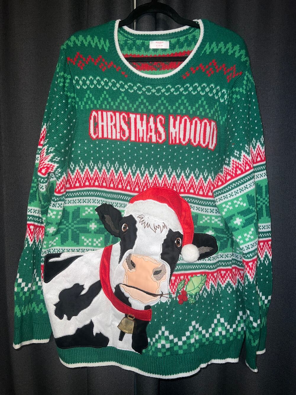 Ugly Christmas Sweater Xmas Size XL Cow